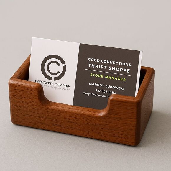 Coker Creek Mountain Crafts Other - Handmade Wooden Mahogany Business Card Holder Made In the USA Office Desk NEW